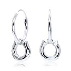 Double Round Hoop Silver Earring HO-1653